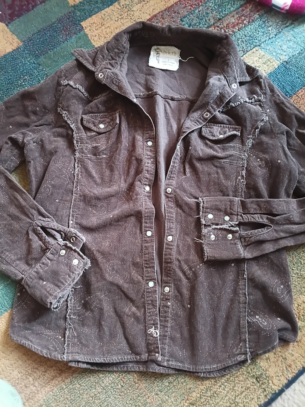 Adiktd Kids Brown Corduroy-Style Jean Jacket